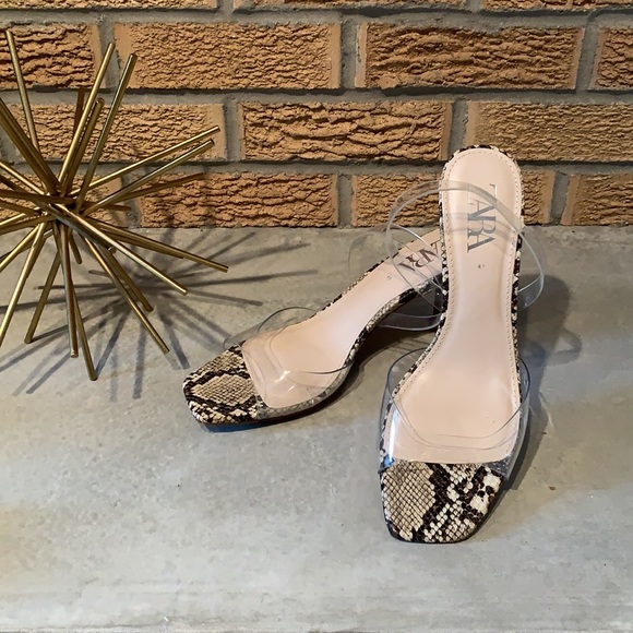 Zara Snakeskin and Clear Heels - Picture 4 of 8
